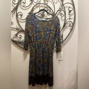 Colorful pleated bottom dress